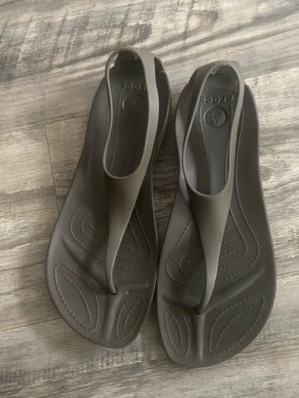 CROCS Women's Brown Slingback Thong Sandals